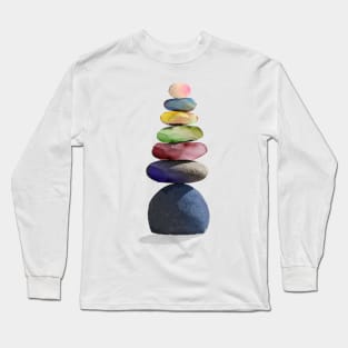 Cairn Stone Tower Pink on Top Long Sleeve T-Shirt